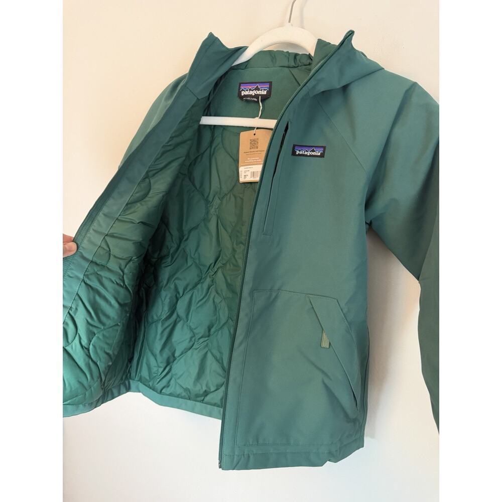 Patagonia Everyday Ready Hooded Jacket Conifer Green Waterproof Kids 10 NWT $169 - Picture 13 of 16